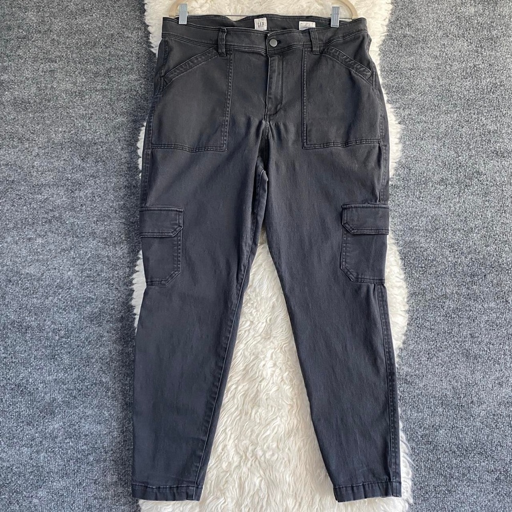GAP BLACK HIGH RISE CARGO JEGGING DENIM JEAN LEGGING GRUNGE Y2K BOHO STREETWEAR